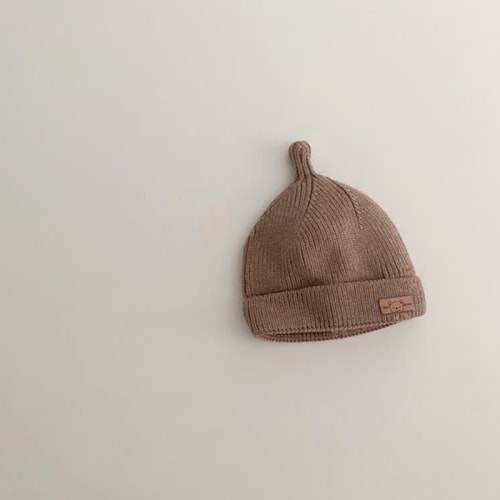 Baby Newborn Bear Patch Knitted Beanie
