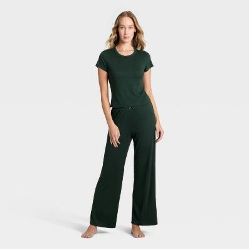 Women's Pointelle Short Sleeve Shirt and Pants Pajama Set - Auden™