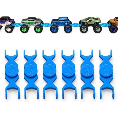 Monster Truck Train Connectors 6-Pack - Universal Hook-On Axle Design Compatible with Hot Wheels and Monster Jam 1:64 Scale Trucks
