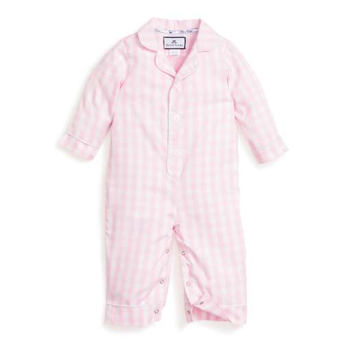 Baby's Twill Classic Romper in Pink Gingham