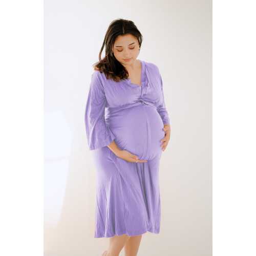 Amelia Labor & Postpartum Gown in Lilac