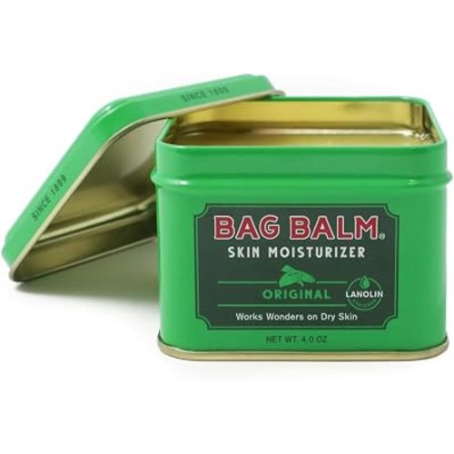 Bag Balm Vermont's Original Skin Moisturizer - Full Body Hydrating Skin Care: Dry Hands, Lips, Face, Feet & More - Unscented, Cruelty & Paraben Free - Day & Night, Men & Women (4oz Tin, Made in USA)
