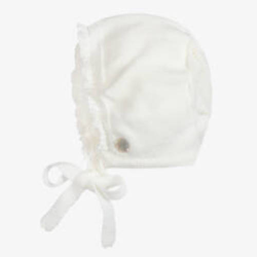 Artesanía Granlei - Ivory Knitted Baby Bonnet | Childrensalon