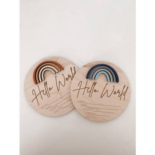 Handcrafted Newborn Rainbow Birth Announcement Photo Prop Decor