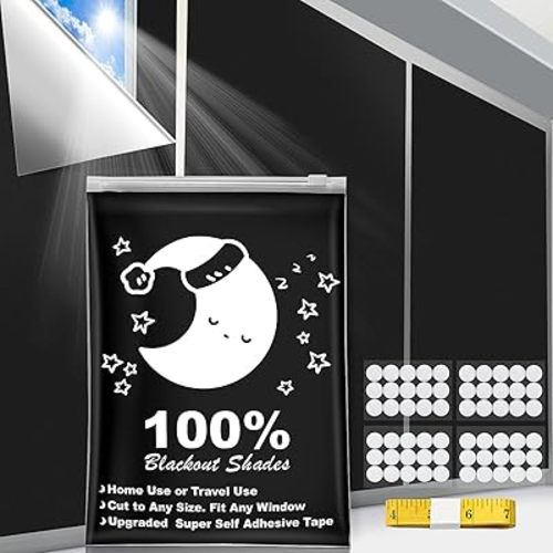 Portable Blackout Curtains (157" x 57"), 100% Blackout Material for Baby Nursery, Bedroom, Dorm Room, or Travel Use