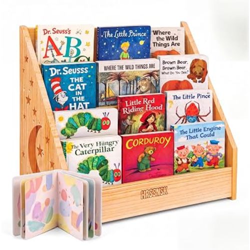 Baby Bookshelf, Montessori Front-Facing Toddler Book Display, 16.5" Wide