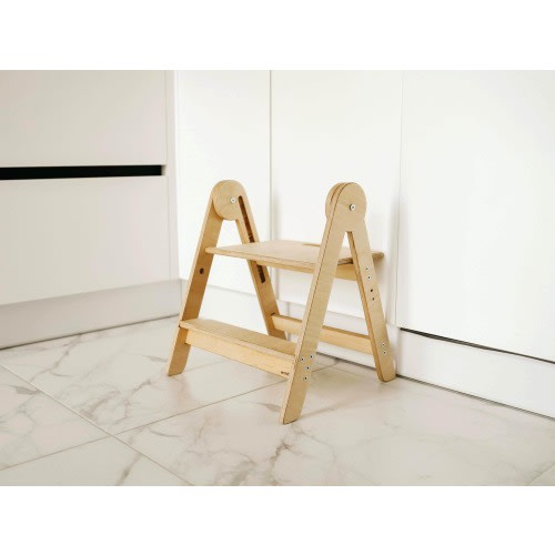 Mini helper kitchen tower UP, wooden step stool, folding learning stool for kids and adults, bathroom stool, wood bathroom kid stool