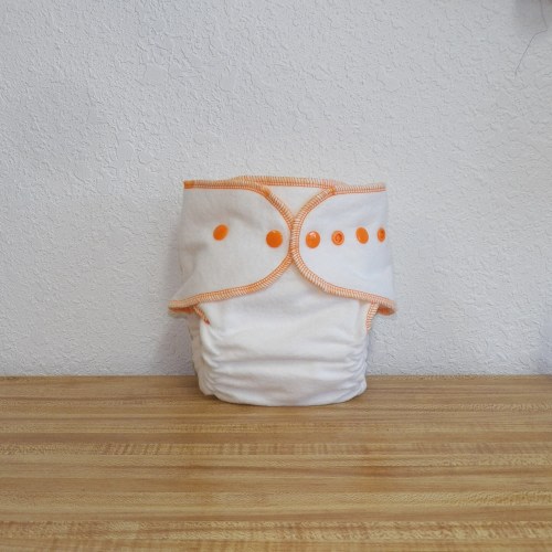 Fitted Medium Cloth Diaper- 10 to 20 lbs- Basic Orange (Inv # 18000)