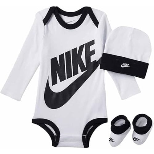 Nike Baby Long Sleeve Bodysuit, Hat and Booties 3 Piece Set