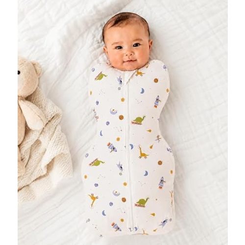 Love to Dream Swaddle UP, Baby Sleep Sack, Self-Soothing Swaddles for Newborns, Improves Sleep, Secure Fit Helps Calm Startle Reflex, New Born Essentials for Baby,1.0 TOG, 5-8.5 lbs, Space Dinos