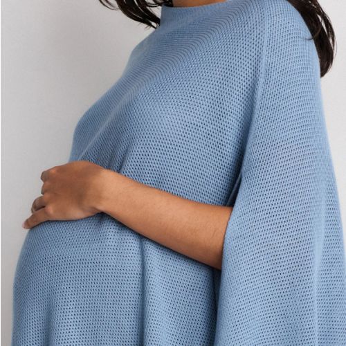 Lightweight Cotton Cashmere Nursing Shawl in Spring Mountain Blue