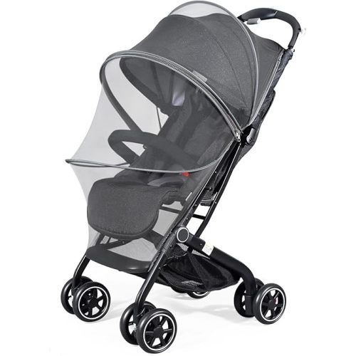 Mosquito Net for Stroller, Universal Bug Net for Stroller, Car Seats, Bassinets, Cradles, Mini Cribs, Quick-Release Double Zipper, Breathable & Foldable Netting Cover for Baby