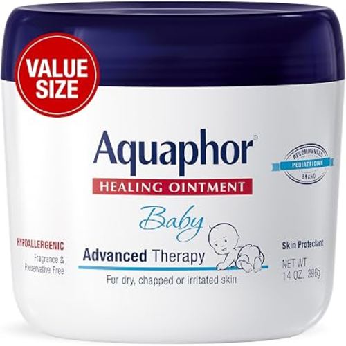 Aquaphor Baby Healing Ointment for Diaper Rash and More, 14 OZ | Baby Skin Protectant with Petrolatum for Chapped or Dry Skin, Drool Rash and Diaper Rash, Hypoallergenic, Fragrance Free