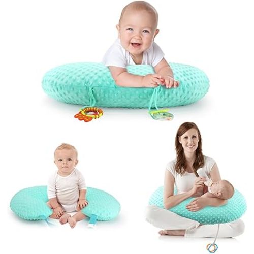 Nursing Pillows for Breastfeeding, Multifunctional Breast Feeding Pillow for Women, Baby Feeding Pillow with Detachable Straps Nursing Support Pillows for Newborn, Green