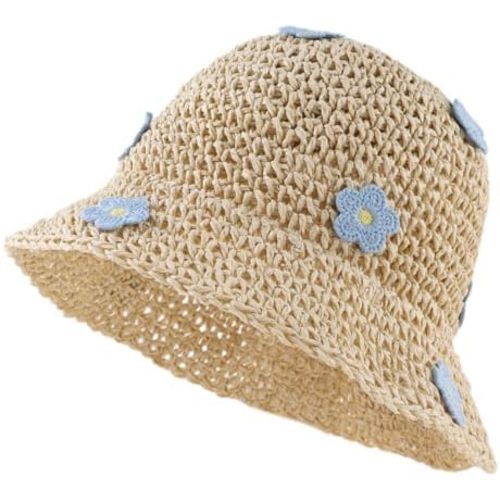 Baby Girl Straw Hat Toddler Summer Beach Hat with Lace Bow Infant Girls Sun Hats