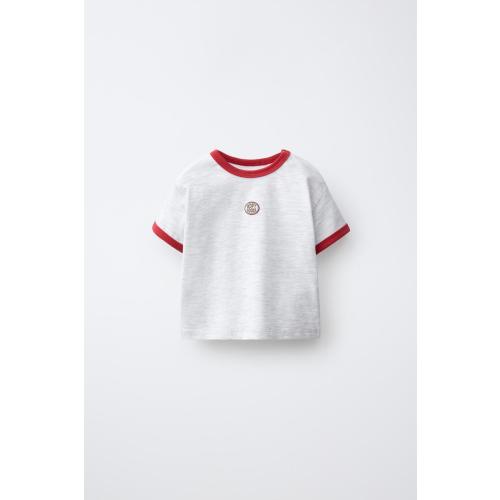 CONTRAST PIPED T-SHIRT - Gray marl | ZARA United States
