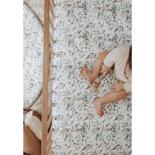 Bambella 2-in-1 Waterproof Cot Sheet & Mattress Protector | Botanical