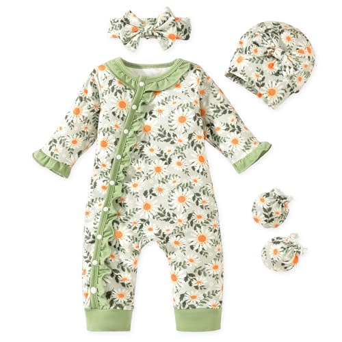 Aalizzwell Baby Girls Romper Outfit Fall Winter Clothes with Accessories