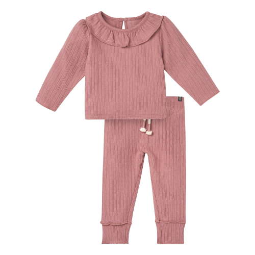 Modern Moments by Gerber Baby Girl Ruffled Top and Legging Outfit Set, 2-Piece, Sizes 0/3 Months - 24 Months