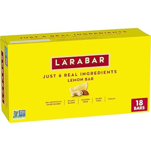 Larabar Lemon Bar Fruit and Nut Bars, Gluten Free and Vegan, 28.8 oz, 18 Ct