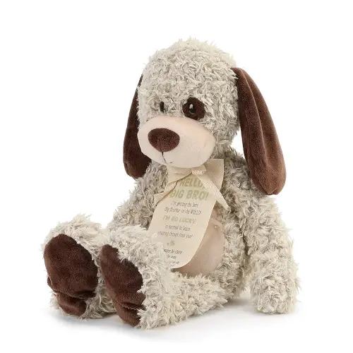 DEMDACO Big Brother Puppy Soft Brown 13 inch Plush Material Stuffed Animal Figure Toy