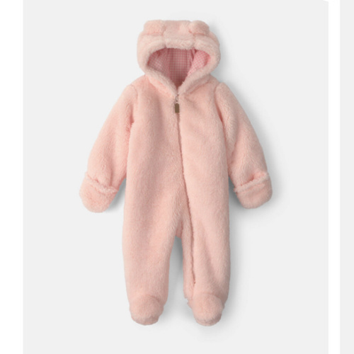 Baby Girl Bear Teddy Fleece Long-Sleeve Jumpsuit - Pink | Carter’s Oshkosh Canada