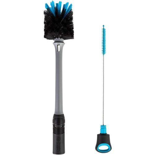 BlenderBottle 2-in-1 Bottle and Straw Cleaning Brushes | Firm Bristles | Built-In Straw Brush | Easy Storage | Shaker Bottle Cleaning | Water Bottle Cleaning | Straw Cleaning