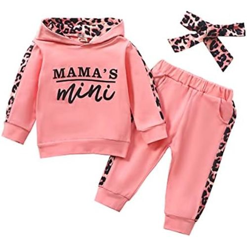 i-Auto Time 4Pcs Newborn Baby Girl Clothes Mama's Mini Romper+Deer Pants+Hat+Headband Christmas Outfits Set