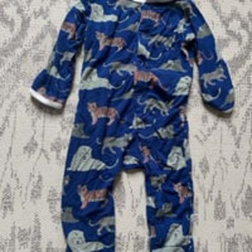 KicKee Pants Coverall Cool cats Romper With Back Flap Diaper Area 6-9 months