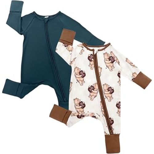 Bow Dream Bamboo Pajamas for Baby,Rayon Sleeper Romper Jumpsuit Outfit