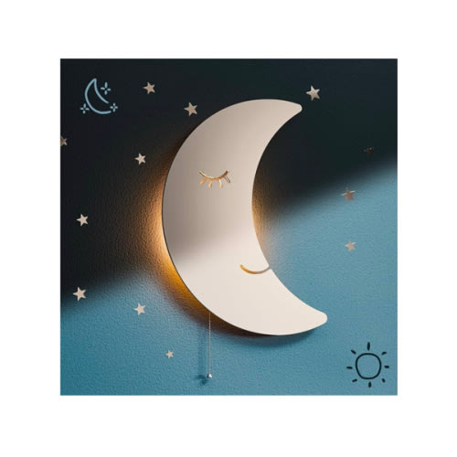 Tip perk Moon Lamp for Baby Nursery - Floating Moon Wall Lamp for Nursery | Cute Floating Moon Lamp for Kids Bedroom | Battery-Operated Hanging Night Lights | Cordless Moon Lights for Bedroom