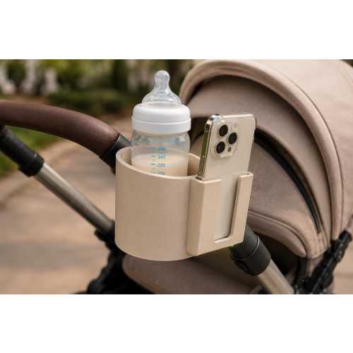 Universal Stroller Cup Holder with Phone Slot | Baby Pram Bottle Holder | Adjustable Pushchair Drink Holder | Fits Most Strollers