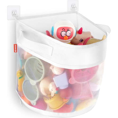 UNEEDE Kids Bathroom Mesh Nylon Zipper Bath Toy Organizer and Shower Caddy