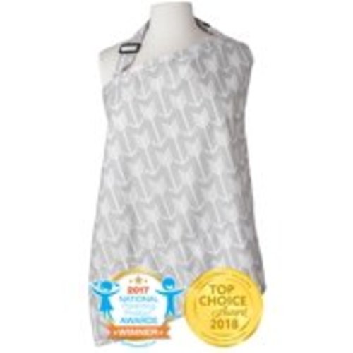 Kids N' Such Nursing Cover with Patented Sewn In Burp Cloth for Breastfeeding Infants - FREE Matching Pouch- Best Apron Cover Up for Breast Feeding Babies - Covers Up Newborns in Public - Grey Arrow