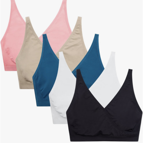 Suekaphin 5pack Nursing Bra Maternity Bra Breastfeeding Sleeping/Sleep Bra Pregnancy Women's Seamless Bralette Wirefree