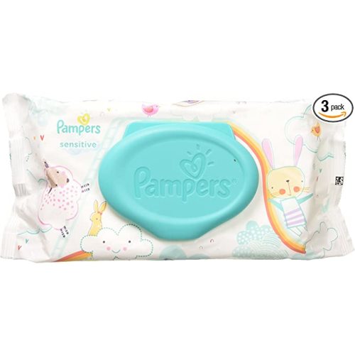 Pampers Sensitive Wipes Travel Pack 56 Count (Pack of 3)