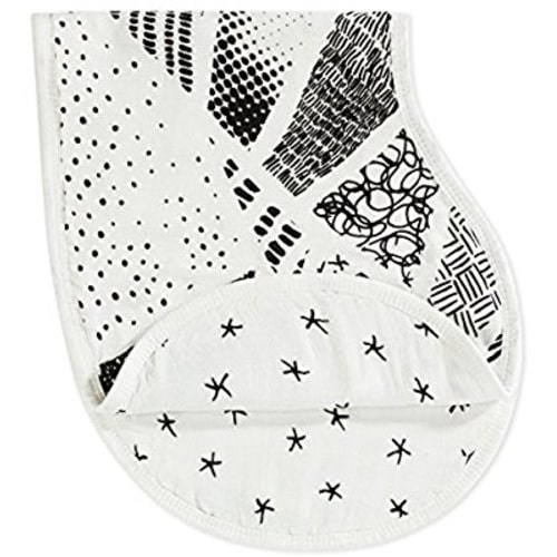 aden + anais Silky Soft Burpy Bib, 100% Viscose bamboo Muslin, Soft Absorbent 4 Layers, Multi-Use Burp Cloth and Bib, 22.5” X 11”, Single, Midnight