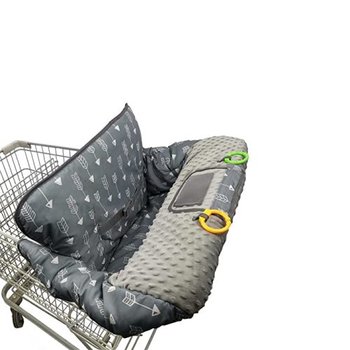 Shopping cart Cover for Baby high Chair Cover, roll in and go, Universal fit, Grey Arrow