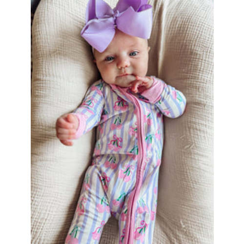 Coquette Cherries Double Zippy Romper – Bronxandcojammies