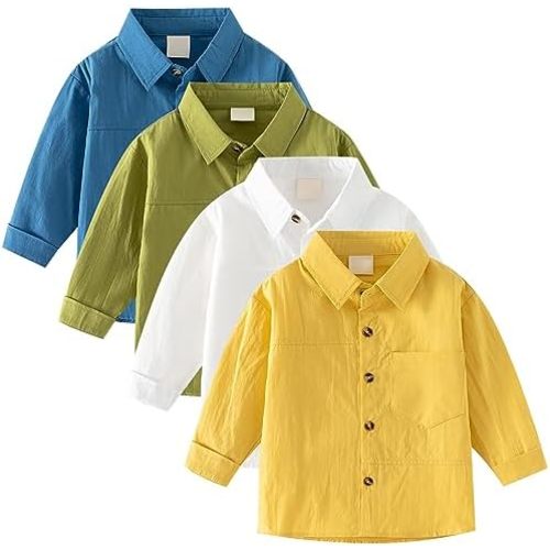 Baby Boys Long Sleeve Button Down Shirt Tops Baby-Boys and Toddler Shirt Spring Boys' Long Sleeve Dress Shirt