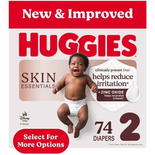 Huggies Skin Essentials Baby Diapers, Size 2 (12-18 lbs), 74 Ct (Select for More Options)