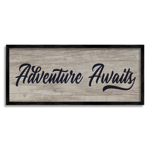 Stupell Industries Adventure Awaits Rustic Vintage Typography Grain Pattern | Wayfair