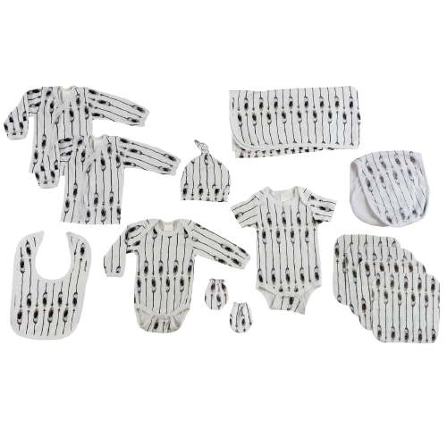 Bambini Arrow Print Newborn Baby Layette & Gift Set, White, 13-Piece Set