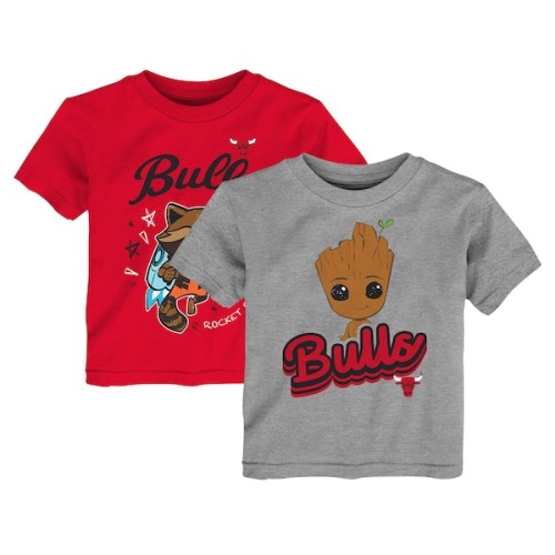 Toddler Chicago Bulls  Heather Gray Two-Piece Guardians Of The Galaxy T-Shirt Set