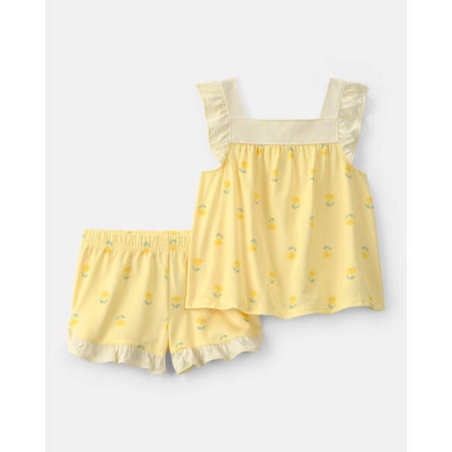Toddler Girl Floral Sleeveless Loose Fit 2-Piece Pajama Set - Yellow | Carter's