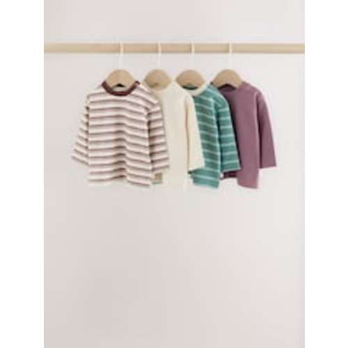 Blue/Green Stripe Baby Long Sleeve T-Shirts 4 Pack (0mths-2yrs) from Next USA