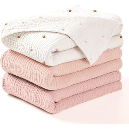 lulumoon Muslin Swaddle Blankets for Baby: 100% Cotton Receiving Blankets