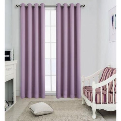 Kate Aurora 2 Piece 100% Hotel Thermal Blackout Lavender Grommet Top Curtain Panels
