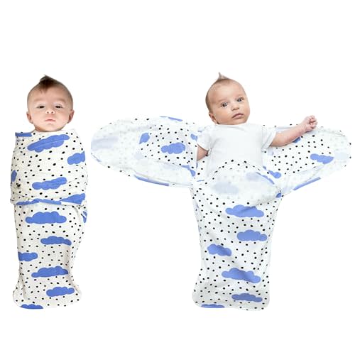 Norani Baby Snugababe Swaddle Pod for Newborns – Secure Arm Inserts Prevent Escape, Easy-Zip for Diaper Changes, Award-Winning Best Sleep Solution, Clouds