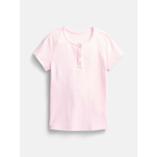 Wonder Nation Girls Baby Henley Tee with Short Sleeves, Sizes 4-10